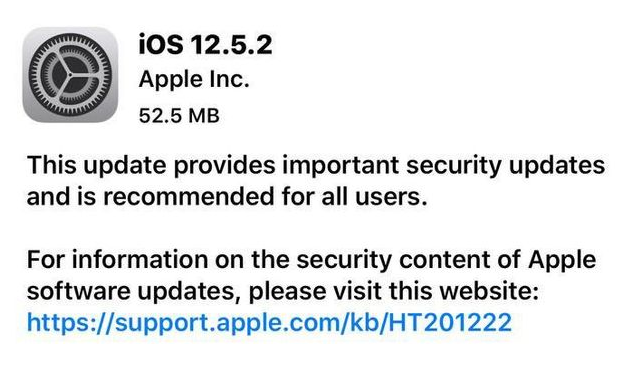 宝坻苹果手机维修分享iOS12.5.2发布，建议所有老苹果用户安装 
